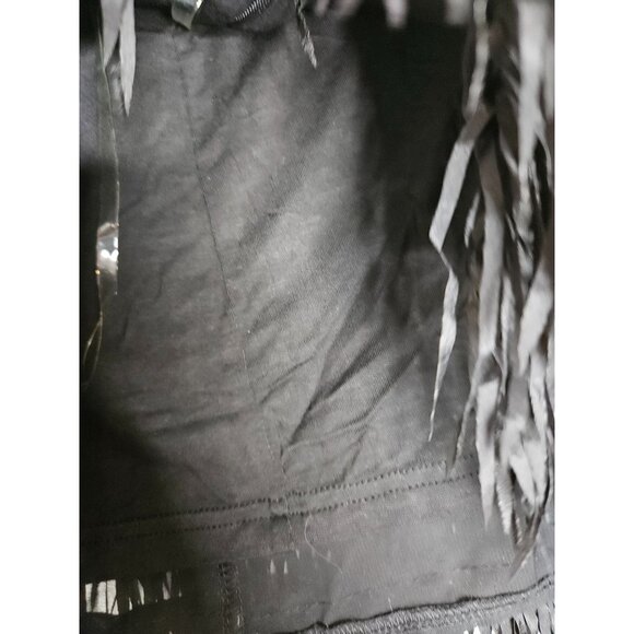 2/$35- POL Black Chic Fringe Flapper Coastal Cowgirl Festival Mini Skirt Women S - Picture 5 of 8